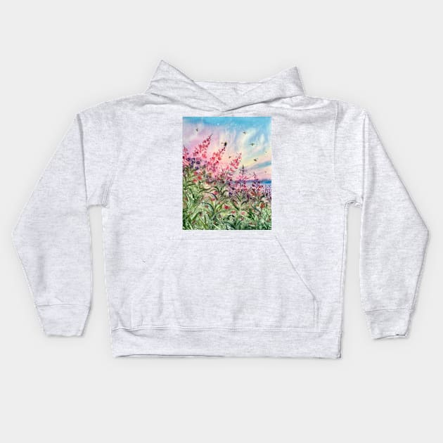 Wildflowers Kids Hoodie by EL_ART